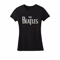 The Beatles Womens/Ladies Drop T Logo T-Shirt - M, Black