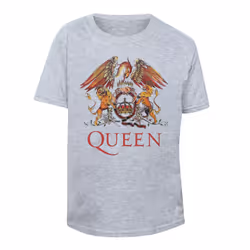 Queen Childrens/Kids Classic Crest T-Shirt - 3-4 Years, Heather Grey
