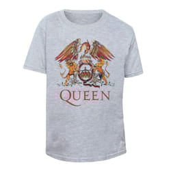 Queen Childrens/Kids Classic Crest T-Shirt - 3-4 Years, Heather Grey