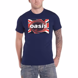 Oasis Unisex Adult Union Jack T-Shirt - 2XL, Navy Blue