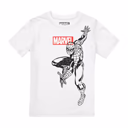 Spider-Man Boys Outline T-Shirt - 7-8 Years, White