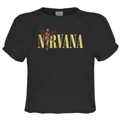 Amplified Womens/Ladies In Utero Nirvana Crop Top - L, Charcoal