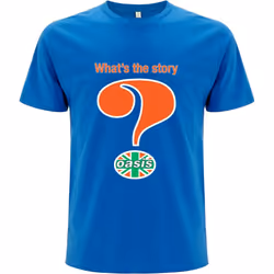Oasis Unisex Adult What's The Story Question Mark T-Shirt - XXL, Blue
