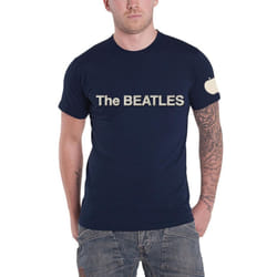 The Beatles Unisex Adult Apple Logo T-Shirt - S, Navy Blue