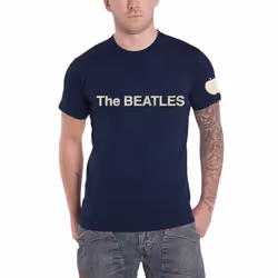 The Beatles Unisex Adult Apple Logo T-Shirt - XXL, Navy Blue