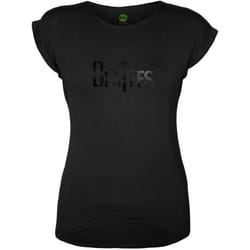 The Beatles Womens/Ladies Drop T Logo T-Shirt - L, Black