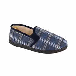 Dunlop Mens Checked Slippers - 11 UK, Navy