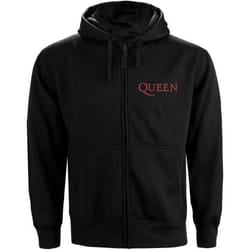 Queen Womens/Ladies Classic Crest Full Zip Hoodie - S, Black