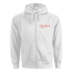 Queen Womens/Ladies Classic Crest Full Zip Hoodie - S, White