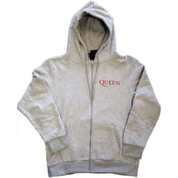 Queen Unisex Adult Classic Crest Full Zip Hoodie - M, Ash Grey