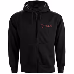 Queen Unisex Adult Classic Crest Full Zip Hoodie - M, Black
