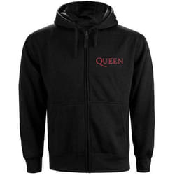 Queen Unisex Adult Classic Crest Full Zip Hoodie - M, Black