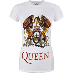 Queen Womens/Ladies Classic Crest T-Shirt - XXL, White
