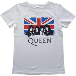 Queen Childrens/Kids Union Jack T-Shirt - 11-12 Years, White
