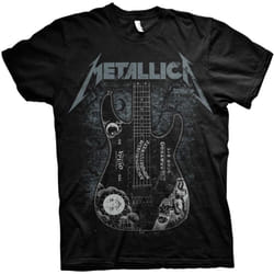 Metallica Unisex Adult Hammett Ouija Guitar T-Shirt - S, Black