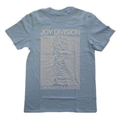 Joy Division Unisex Adult Unknown Pleasures T-Shirt - 2XL, Light Blue/White