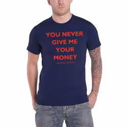 The Beatles Unisex Adult You Never Give Me Your Money Back Print T-Shirt - S, Navy Blue