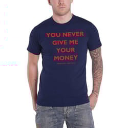 The Beatles Unisex Adult You Never Give Me Your Money Back Print T-Shirt - XXL, Navy Blue