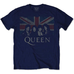 Queen Unisex Adult Union Jack T-Shirt - M, Navy Blue
