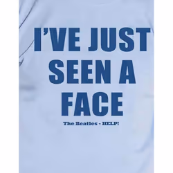 The Beatles Unisex Adult I've Just Seen A Face Back Print T-Shirt - S, Light Blue