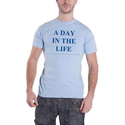 The Beatles Unisex Adult A Day In The Life Back Print T-Shirt - M, Light Blue