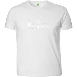 The Beatles Unisex Adult Drop T Logo T-Shirt - XL, White