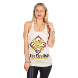 The Beatles Womens/Ladies Yellow Submarine Porthole Vest Top - XL, Sand