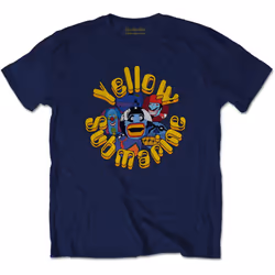 The Beatles Unisex Adult Yellow Submarine Baddies T-Shirt - M, Navy Blue