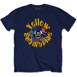 The Beatles Unisex Adult Yellow Submarine Baddies T-Shirt - M, Navy Blue