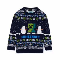 Minecraft Childrens/Kids Creeper Wool Christmas Jumper
