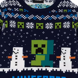 Minecraft Childrens/Kids Creeper Wool Christmas Jumper