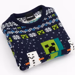 Minecraft Childrens/Kids Creeper Wool Christmas Jumper