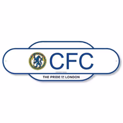 Chelsea FC Retro Years Crest Door Sign - One Size, White/Blue