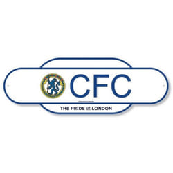 Chelsea FC Retro Years Crest Door Sign - One Size, White/Blue