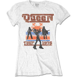 Queen Womens/Ladies 1976 Tour Silhouette T-Shirt - XL, White