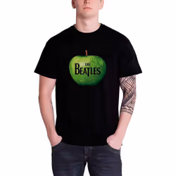 The Beatles Unisex Adult Apple Logo T-Shirt - S, Black