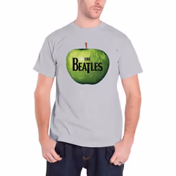 The Beatles Unisex Adult Apple Logo T-Shirt - XL, Grey