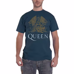 Queen Unisex Adult Crest T-Shirt - XL, Indigo Blue