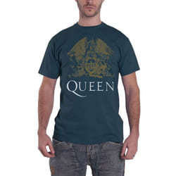 Queen Unisex Adult Crest T-Shirt - XL, Indigo Blue