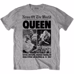 Queen Unisex Adult News Of The World T-Shirt - S, Grey