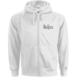 The Beatles Womens/Ladies Drop T Logo Full Zip Hoodie - S, White