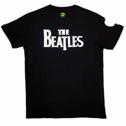 The Beatles Unisex Adult Drop T Logo T-Shirt - M, Black