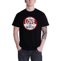 The Beatles Womens/Ladies I Love Back Print T-Shirt - L, Black