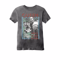 Queen Unisex Adult News Of The World Burnout T-Shirt - XL, Charcoal Grey