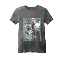 Queen Unisex Adult News Of The World Burnout T-Shirt - XL, Charcoal Grey