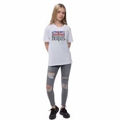 The Beatles Childrens/Kids Vintage Logo T-Shirt - 11-12 Years, White