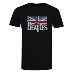 The Beatles Unisex Adult Flag Logo T-Shirt - S, Black