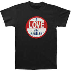 The Beatles Unisex Adult I Love T-Shirt - S, Black