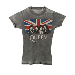 Queen Unisex Adult Burnout Union Jack T-Shirt - XXL, Charcoal Grey