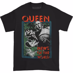 Queen Unisex Adult News Of The World T-Shirt - 2XL, Black